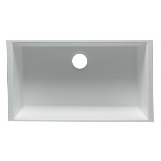 ALFI brand White 33" Single Bowl Undermount Granite Composite Kitchen Sink