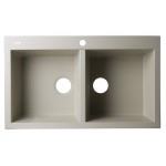 ALFI brand Biscuit 34" Drop-In Double Bowl Granite Composite Kitchen Sink