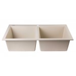 ALFI brand Biscuit 34" Drop-In Double Bowl Granite Composite Kitchen Sink