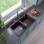 ALFI brand Chocolate 34" Drop-In Double Bowl Granite Composite Kitchen Sink