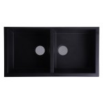 ALFI brand Black 34" Undermount Double Bowl Granite Composite Kitchen Sink