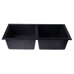 ALFI brand Black 34" Undermount Double Bowl Granite Composite Kitchen Sink