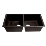 ALFI brand Chocolate 34" Undermount Double Bowl Granite Composite Kitchen Sink