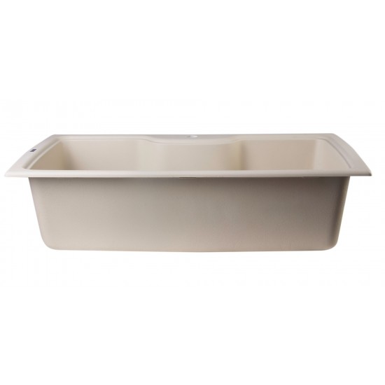 ALFI brand Biscuit 35" Drop-In Single Bowl Granite Composite Kitchen Sink