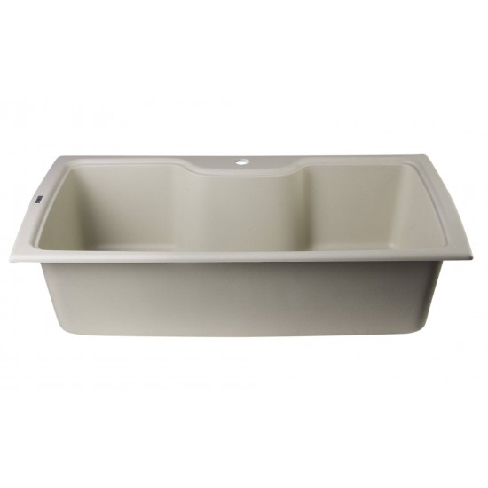 ALFI brand Biscuit 35" Drop-In Single Bowl Granite Composite Kitchen Sink