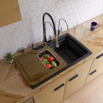 ALFI brand Black 35" Drop-In Single Bowl Granite Composite Kitchen Sink