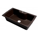 ALFI brand Chocolate 35" Drop-In Single Bowl Granite Composite Kitchen Sink