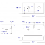 ALFI brand 36" Biscuit Arched Apron Thick Wall Fireclay Double Bowl Farm Sink