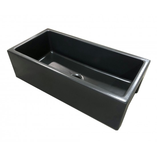 ALFI brand 36" Reversible Smooth / Fluted Single Bowl Fireclay Farm Sink