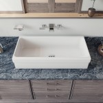 ALFI brand AB36TR 36" White Above Mount Fireclay Bath Trough Sink