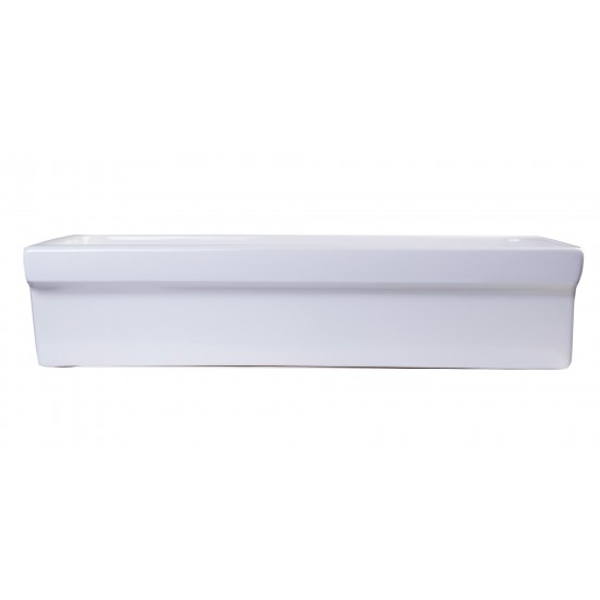 ALFI brand AB36TR 36" White Above Mount Fireclay Bath Trough Sink