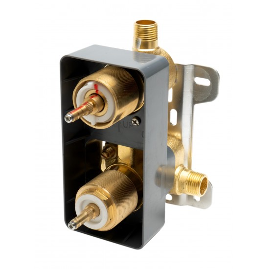 ALFI brand AB3809-BN Brushed Nickel Round Knob 1 Way Thermostatic Shower Mixer