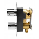 ALFI brand AB3809-PC Polished Chrome Round Knob 1 Way Thermostatic Shower Mixer