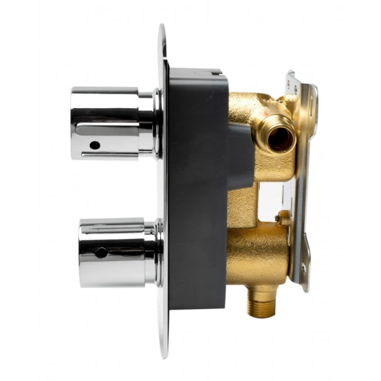 ALFI brand AB3809-PC Polished Chrome Round Knob 1 Way Thermostatic Shower Mixer