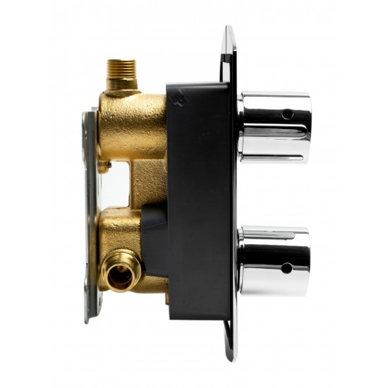 ALFI brand AB3809-PC Polished Chrome Round Knob 1 Way Thermostatic Shower Mixer