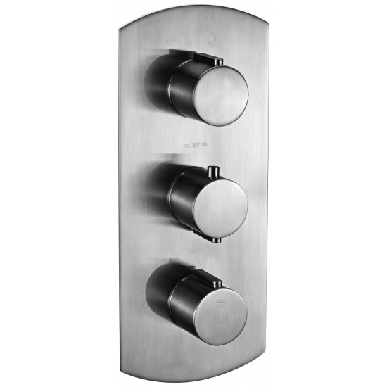 ALFI brand AB3901-BN Brushed Nickel Round 2 Way Thermostatic Shower Mixer