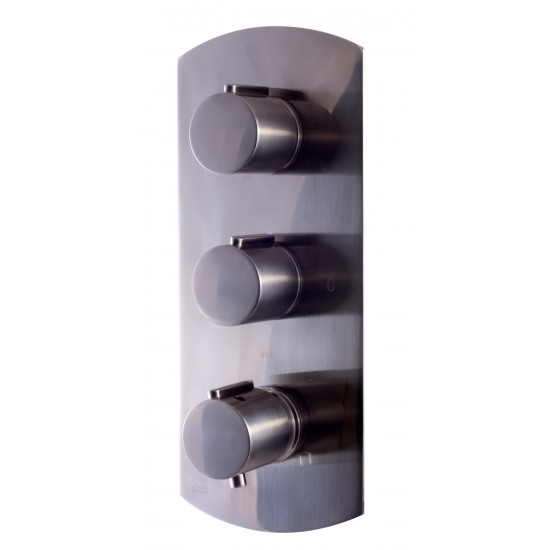ALFI brand AB3901-BN Brushed Nickel Round 2 Way Thermostatic Shower Mixer