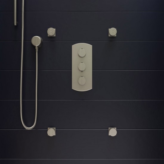 ALFI brandConcealed 3-Way Thermostatic Valve Shower Mixer Round Knobs