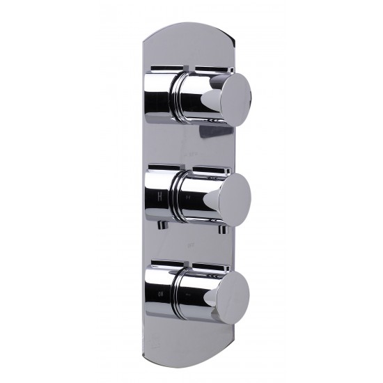 ALFI brand Concealed 3-Way Thermostatic Valve Shower Mixer Round Knobs