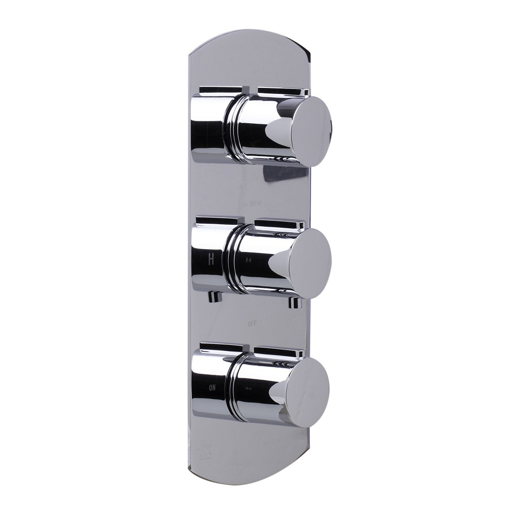 ALFI brand Concealed 3-Way Thermostatic Valve Shower Mixer Round Knobs