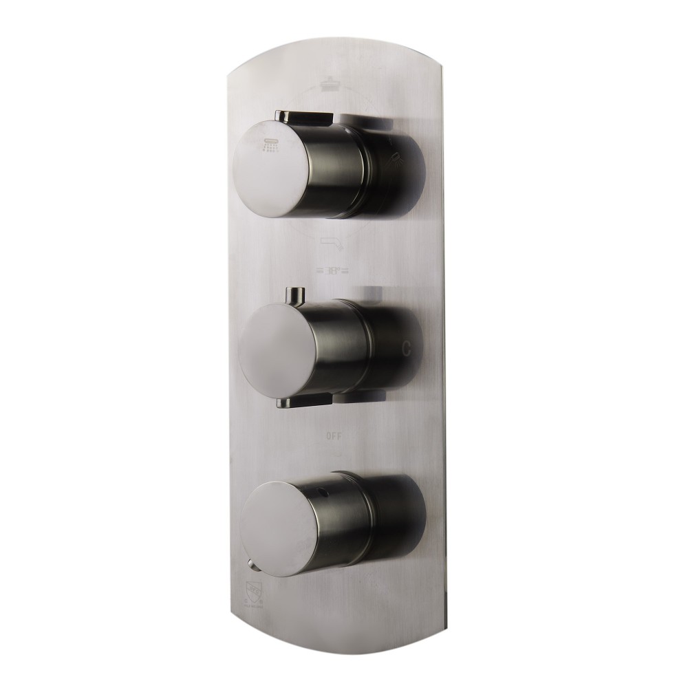 ALFI brandConcealed 4-Way Thermostatic Valve Shower Mixer /w Round Knobs