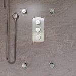 ALFI brandConcealed 4-Way Thermostatic Valve Shower Mixer /w Round Knobs