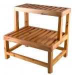 ALFI brand AB4402 20" Double Wooden Stepping Stool Multi-Purpose Accessory