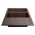 ALFI brand 46" Double Bowl Granite Composite Kitchen Sink with Drainboard
