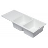 ALFI brand White 46" Double Bowl Granite Composite Kitchen Sink with Drainboard