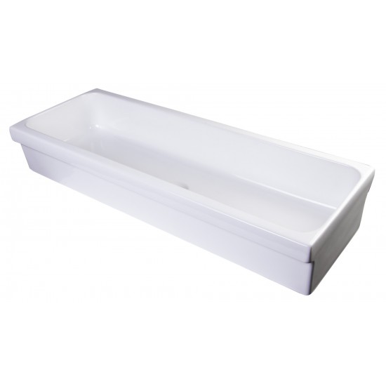 ALFI brand AB48TR 48" White Above Mount Fireclay Bath Trough Sink