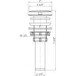 ALFI brand AB5009-BSS Brushed Stainless Steel Pop Up Drain for Sink w/o Overflow