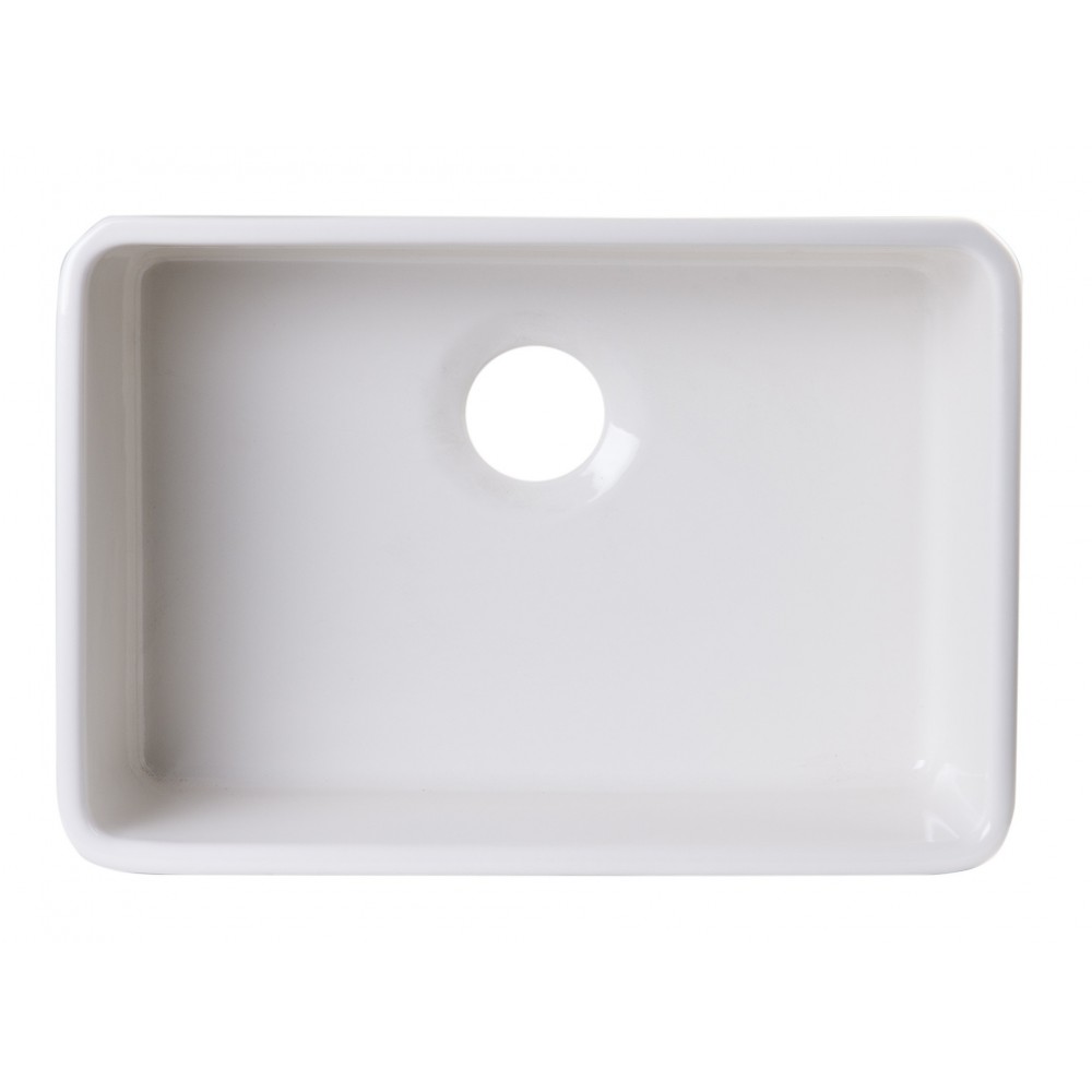 ALFI brand 24 inch Biscuit Single Bowl Fireclay Undermount Kitchen Sink