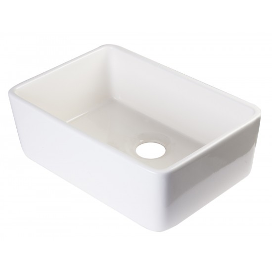 ALFI brand 24 inch Biscuit Single Bowl Fireclay Undermount Kitchen Sink