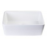 ALFI brand White 23" Smooth Apron Fireclay Single Bowl Farmhouse Kitchen Sink