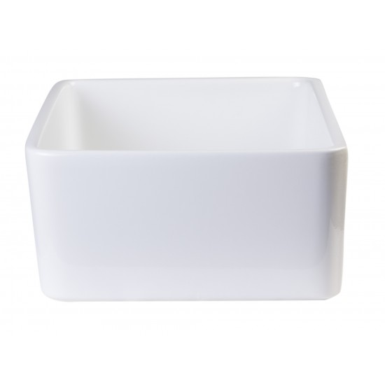 ALFI brand White 23" Smooth Apron Fireclay Single Bowl Farmhouse Kitchen Sink