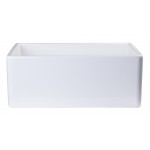 ALFI brand White 26" Contemporary Smooth Apron Fireclay Farmhouse Kitchen Sink