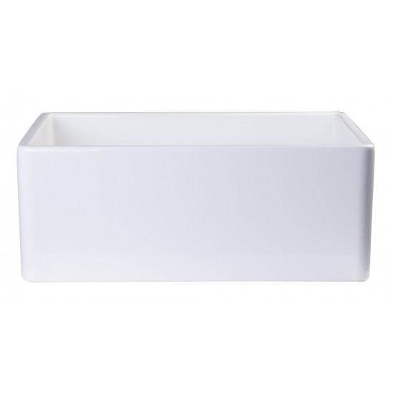 ALFI brand White 26" Contemporary Smooth Apron Fireclay Farmhouse Kitchen Sink