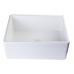 ALFI brand White 26" Contemporary Smooth Apron Fireclay Farmhouse Kitchen Sink