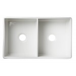 ALFI brand White 32" Smooth Apron Double Bowl Fireclay Farmhouse Kitchen Sink