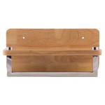 ALFI brand 12" Small Wooden Shelf with Chrome Towel Bar Bathroom Accessory