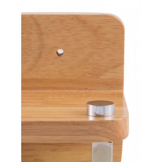 ALFI brand 12" Small Wooden Shelf with Chrome Towel Bar Bathroom Accessory