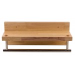 ALFI brand AB5511 16" Wooden Shelf with Chrome Towel Bar Bathroom Accessory