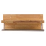 ALFI brand AB5511 16" Wooden Shelf with Chrome Towel Bar Bathroom Accessory