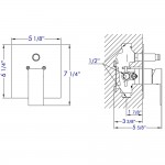 ALFI brandShower Valve Mixer with Square Lever Handle and Diverter