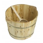 ALFI brand AB6604 Round Wooden Cedar Foot Soaking Tub