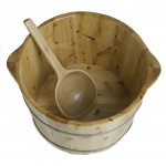 ALFI brand AB6604 Round Wooden Cedar Foot Soaking Tub