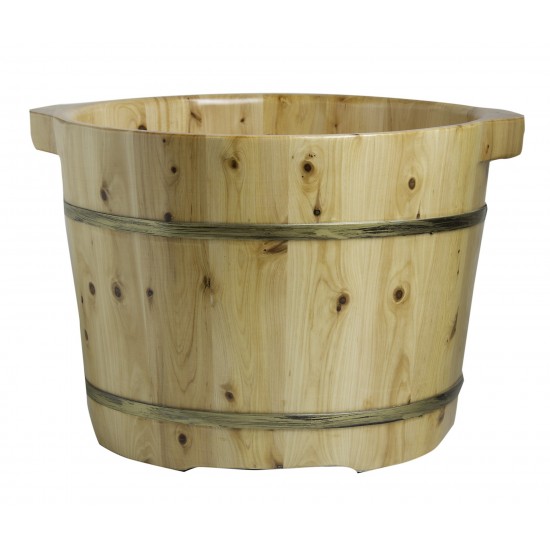 ALFI brand AB6604 Round Wooden Cedar Foot Soaking Tub