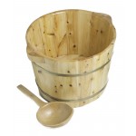 ALFI brand AB6604 Round Wooden Cedar Foot Soaking Tub