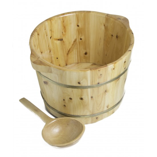 ALFI brand AB6604 Round Wooden Cedar Foot Soaking Tub