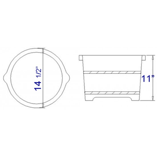 ALFI brand AB6604 Round Wooden Cedar Foot Soaking Tub